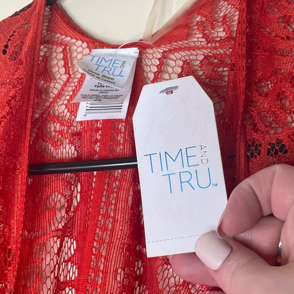 Time and Tru Womens Knit Shawl in Orange (Womens One Size) - Picture 3 of 6